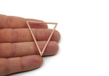 Rose Gold Triangle Charm, 2 Rose Gold Plated Brass Triangle Charms With 2 Holes (53.5x40x1mm) E035 Q0614
