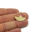Brass Round Charm, Raw Brass Rising Sun Charms With 1 Loop, Charm Pendants, Earring Findings (27x25x0.60mm) SMP3217