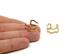 Brass Wavy Ring - 5 Raw Brass Adjustable Wavy Ring Settings - 16-17mm / 23 Gauge Mn32