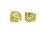 Boho Lace Ring, Raw Brass Adjustable Bohemian Modern Lace Rings N0146