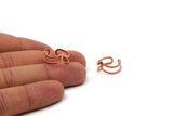 Copper Chevron Ring, 4 Raw Copper Chevron Adjustable Ring Setting - 16-17mm / 23 Gauge Mn82