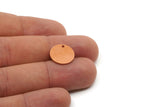 Copper Round Tag, 8 Raw Copper Round Charms With 1 Hole, Stamping Tags, Personalized Letter Tag, Geometric Findings (14x0.80mm) SMP2792