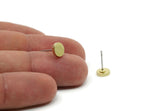 Brass Circle Earring, 10 Raw Brass Circle Stud Earrings (7x1.5mm) A5512 KAYNAK