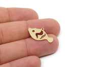 Brass Fish Charm, 10 Raw Brass Fish Charms With 1 Loop, Findings (14x25x0.60mm) SMP2718