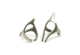 Silver Elegant Ring, Antique Silver Plated Brass Adjustable Elegant Rings U061 H0253