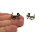 Brass Chevron Ring - 5 Antique Brass Plated Adjustable Triple Chevron Ring Settings (16x17mm / 23 Gauge) MN01