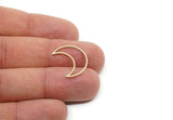 Moon Charm, Raw Brass/Stainless Steel/Raw Copper Crescent Moon Charms, Findings (20x8x0.80mm) SMP3368