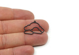 Black Cloud Charm, 4 Oxidized Black Brass Cloud Shaped Charms With 1 Loop, Earring Charms (21x25x0.80mm) SMP0458 SY0361