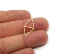 Brass Diamond Charm, 12 Raw Brass Diamond Charms, Connector Findings, Geometric Parts (28x13x0.80mm) SMP3024