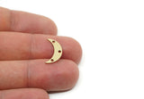 Moon Charm, Raw Brass/Stainless Steel/Raw Copper Crescent Moon Charms With 3 Holes, Findings (16.5x4.5x0.80mm) SMP3365