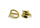 Brass Spiral Ring, Raw Brass Adjustable Spiral Rings N0056