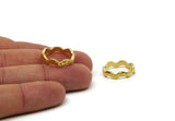 Brass Wavy Ring, 2 Raw Brass Wavy Rings (16mm) N0355