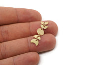 Brass Charm, 4 Raw Brass Dangle Moon Phases Charm With Holes, Connector Parts, Brass Parts Of Dangles (34x8x0.60mm) SMP2782 SY0358