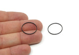 Black Geometric, 25 Oxidized Black Brass Cutting Circles, Connectors (20mm) A0587