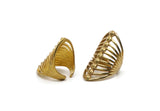 Brass Cage Ring, Raw Brass Adjustable Cage Rings N0015