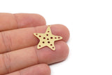 Brass Sea Star Charm, 8 Raw Brass Sea Star Charms With 1 Loop, Earring Findings (26x25x0.60mm) SMP2720 Y110