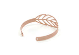 Copper Bracelet Blank, Raw Copper Flat Bracelet With 2 Holes, Leaf Bracelet Findings (145x6x0.80mm) SMP3242