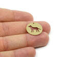 Brass Round Charm, Raw Brass Dog Charms With 1 Hole, Findings (20x0.80mm) SMP3340