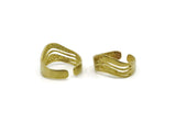 Brass Chevron Ring, 2 Raw Brass Adjustable Rings N0069