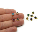 Brass Bead, 12 Raw Brass Crystal Diamond Rhinestones Setting for SS24 (5.5mm) SS24 N0434