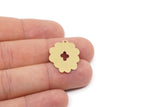 Brass Cloud Charm, 6 Raw Brass Cloud Shaped Charms With 1 Loop, Earring Charms, Findings (25x19x0.60mm) SMP2716