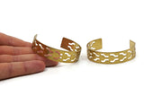Brass Zigzag Cuff, Raw Brass Zigzag Cuff Bracelet Blank Bangles Without Holes (15x145x1mm) BRC126