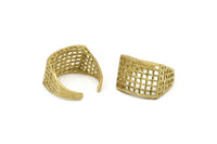 Brass Ring Settings, 2 Raw Brass Adjustable Duke Rings N0020