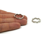 Silver Wavy Ring, 2 Antique Silver Plated Wavy Ring (17.5mm) N0357 H0142