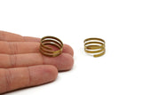 Brass Ring Wire - 5 Raw Brass Ring Settings (19mm) MN95