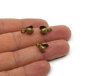 Leather Cord End, 4 Raw Brass End Caps For Lether Cord Cotton Ends (7.5mm) N0401