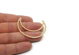 Brass Moon Charm, Raw Brass Crescent Moon Charms, Connectors (50x15x1mm) D0598