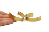 Chevron Bracelet Blank - Raw Brass Chevron Cuff Bracelet Blank Bangle Without Holes (145x15x0.80mm) Brc030