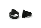 Black Bohemian Ring, 4 Oxidized Black Brass Adjustable Bohemian Ring Settings (19mm) Bs-1345 S325