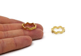 Brass Wavy Ring, 2 Raw Brass Wavy Rings (17mm) N0356