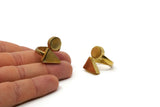 Raw Brass Triangle Ring, Boho Ring, Ethnic Ring, Round And Triangle Ring U058