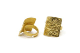Brass Ethnic Ring, Raw Brass Textured Adjustable Ethnic Rings E252