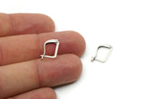 Silver Leverback Earring, 24 Antique Silver Plated Brass Plain Leverback Earring Findings (13x9mm) A0608
