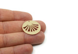 Customized Charm, For Jewelry Making Brass/Steel/Copper Geometric Shaped Flower Charm With 1 Hole, Round Personalized Jewelry (25mm) SMP3193