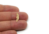 Brass Feather Charm, Raw Brass Bird Feather Charms With 1 Loop, Pendants, Findings (20/30/40x0.60mm) SMP2500