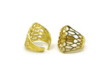 Brass Boho Ring, Raw Brass Adjustable Boho Rings N0035