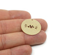 Customized Charm, For Jewelry Making Brass/Steel/Copper Geometric Shaped Heart Charm With 1 Hole, Round Personalized Jewelry (25mm) SMP3176