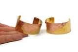 Brass Copper Bracelet, Raw Brass And Copper Cuff Bracelet Bangle (150x30x0.80mm) BRC207