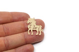 Brass Horse Charm, 6 Raw Brass Horse Charms With 1 Loop, For Jewelry Making (30x22x0.60mm) SMP3000