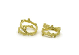 Smooth Band Ring, Raw Brass Smooth Band Wide Ring Settings N0050