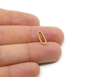 Brass Oval Charm, Raw Brass Oval Charms, Geometric Findings (14x5x0.80mm) SMP3343