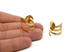 Brass Fork Ring - 5 Raw Brass Adjustable Ring Setting - 16-17mm / 23 Gauge Mn06