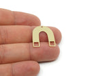Custom Charms for Jewelry Making, Personalized Brass, Copper, Stainless Steel U Shaped Pendant With 1 Hole (25x21x0.60mm) SMP3168