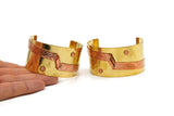 Brass Copper Cuff, Raw Brass And Copper Cuff Bracelet Bangle (148x40x0.80mm) BRC210
