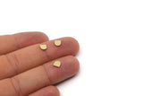 Brass D Shape Blank, 50 Raw Brass Tiny D Shape Blanks, Blank For Stud, Findings (5x5x1mm) SY0374