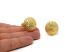 Brass Round Ring, Raw Brass Textured Adjustable Round Rings E260